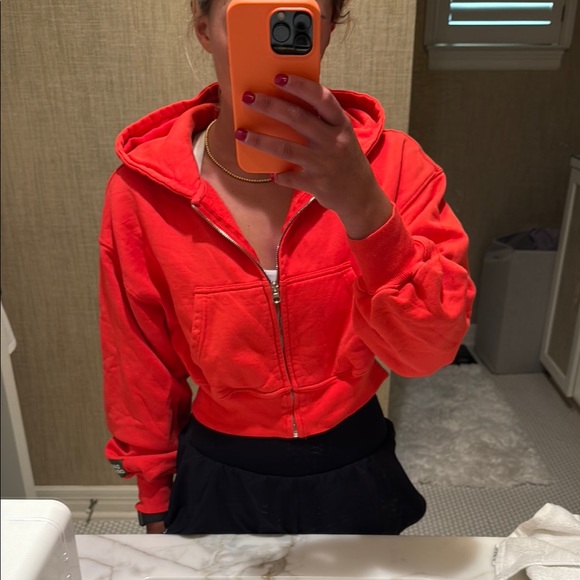 Daily Drills Red Cropped Zip-Up Jacket - Picture 1 of 3